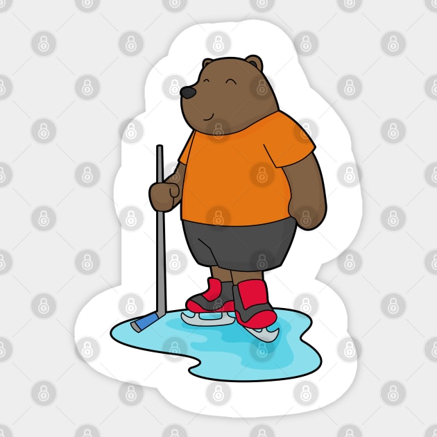 Bear Ice Hockey Ice hockey stick Sticker by Markus Schnabel